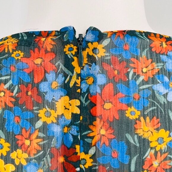 Calvin Klein Surplice Neck Faux Wrap Midi Dress Size 10 3/4 Sleeve Floral Print - Picture 9 of 16